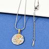 304 Stainless Steel Two Tone Pendant Necklaces for Women NJEW-S445-01C-GP-2