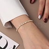 925 Sterling Silver Pave Cubic Zirconia Rectangle Link Chain Bracelets BJEW-A037-07G-3