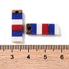 Independence Day Opaque Striped Resin & Walnut Wood Pendants RESI-U010-01A-3