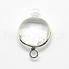 Silver Color Plated Brass Glass Links connectors GLAA-J011A-S-3
