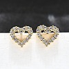 Heart Sparkling Cubic Zirconia Stud Earrings for Girl Women EJEW-H126-18G-4