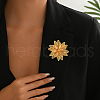 Elegant Floral Iron Lapel Pin Brooches for Women UQ9060-2