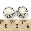 Brass & ABS Imitation Pearl & Shell Flower Multi-Strand Links KK-Q820-35P-3
