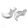 Brass Micro Pave Clear Cubic Zirconia Pendants KK-S061-79P-NR-1