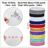 SUNNYCLUE 1 Group 10 Colors Round Polyester Elastic Cord EC-SC0001-01-2