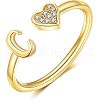 Adjustable Brass Rhinestone Cuff Rings FS-WG29D83-03-1