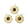 Natural Tiger Eye Boho Pendants STAS-U027-07G-01-1