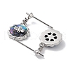 Bee Brass Micro Pave Cubic Zirconia Stud Earring Findings KK-E107-15P-01-2
