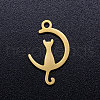 Ion Plating(IP) 201 Stainless Steel Kitten Pendants STAS-Q201-JN272-2-1