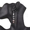 Natural Cultured Freshwater Pearl with Natural & Synthetic Gemstone Dangle Earrings EJEW-JE06459-2
