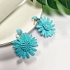 Flower Brass Grass Dangle Stud Earrings FS-WG07395-10-1