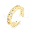 Brass Micro Pave Clear Cubic Zirconia Open Cuff Rings for Women RJEW-R011-06G-01-4