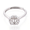 Rhodium Plated 925 Sterling Silver Micro Pave Cubic Zirconia Solitaire Ring Settings STER-T008-11P-2