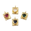 Rack Plating Brass Micro Pave Cubic Zirconia Charms KK-C013-04G-1