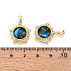 Brass Micro Pave Cubic Zirconia Pendants KK-N257-35G-3
