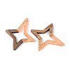 Transparent Resin & Walnut Wood Pendants RESI-S389-020A-B-3