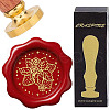 Brass Wax Seal Stamps with Wood Handle AJEW-WH0412-0186-1