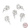 Anti-Tarnish Rhodium Plated 925 Sterling Silver Ice Pick Pinch Bails STER-Z001-120P-4