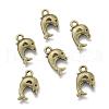 Dolphin Tibetan Style Alloy Pendants TIBEP-N008-25AB-NR-1