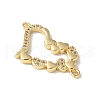 Brass Micro Pave Cubic Zirconia Heart Connector Charms KK-A252-28G-05-2