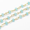 3.28 Feet Natural White Jade Beaded Chains X-CHC-G312-G02-1