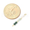 Faceted Round Natural Quartz Crystal & Green Aventurinee & Malachite Beaded Connector Charms PALLOY-JF03530-06-4