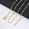 Brass Curb Chains with Star Necklace for Women NJEW-P265-11G-2