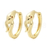 Snake Brass Micro Pave Cubic Zirconia Hoop Earrings EJEW-L299-03G-4