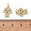Brass Micro Pave Cubic Zirconia Pendants KK-C092-16G-3