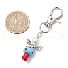 Mushroom Angel Glass Pearl & Lampwork Pendant Decorations HJEW-MZ00233-5