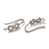 Rack Plating Brass Micro Pave Clear Cubic Zirconia Earring Hooks KK-A231-03P-2