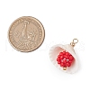 Clam Shell & Glass Seed Beaded Pendants PALLOY-MZ00526-02-2