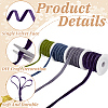 HOBBIESAY 40 Yards 4 Colors Single Face Velvet Ribbon with 4Pcs Plastic Empty Spools SRIB-HY0001-09B-5