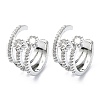 Rack Plating Brass Micro Pave Cubic Zirconia Cuff Earring EJEW-C086-07P-1