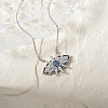 Minimalist Brass Micro Pave Clear & Blue Cubic Zirconia Star Eye Pendant Necklaces MF3147-2-1
