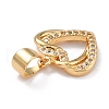 Brass Micro Pave Clear Cubic Zirconia Charms ZIRC-L100-062G-3