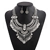 Alloy Coin Tassel Bib Necklaces & Dangle Earrings Sets FS-WG2BAC6-01-1