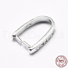 Anti-Tarnish Rhodium Plated 925 Sterling Silver Micro Pave Cubic Zirconia Pendant Bails STER-P034-09P-4
