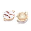 Rack Plating Alloy Enamel Sport Ball Connector Charms ENAM-N056-345G-B-2