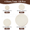 HOBBIESAY 135Pcs 4 Styles Unfinished Wood Discs DIY-HY0001-78-2