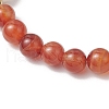 Natural Sandalwood &l Striped Agate & Carnelian Round Beaded Bracelets for Women BJEW-JB11930-02-3