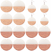 SUNNYCLUE Transparent Resin & Walnut Wood Pendants RESI-SC0001-14-H61-1