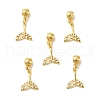 Rack Plating Brass Micro Pave Clear Cubic Zirconia Pendants ZIRC-H125-01G-3