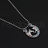 Alloy Colorful Rhinestone Horseshoe Pendant Necklaces for Kid FS-WG0E39F-05-2