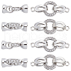 DICOSMETIC 8 Sets 2 Styles Brass Micro Pave Cubic Zirconia Fold Over Clasps KK-DC0001-65-1