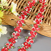 Flower Polyester Jacquard Ribbon FABR-PW0001-248B-3