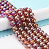 Electroplated Natural Red Agate Beads Strands G-Z038-B04-03AB-2