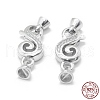 Anti-Tarnish Rhodium Plated 925 Sterling Silver Fold Over Clasps STER-L055-064P-4