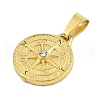 Ion Plating(IP) 304 Stainless Steel Rhinestone Pendants STAS-D112-12G-01-2