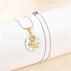 304 Stainless Steel Two Tone Pendant Necklaces for Women NJEW-S445-01C-GP-1